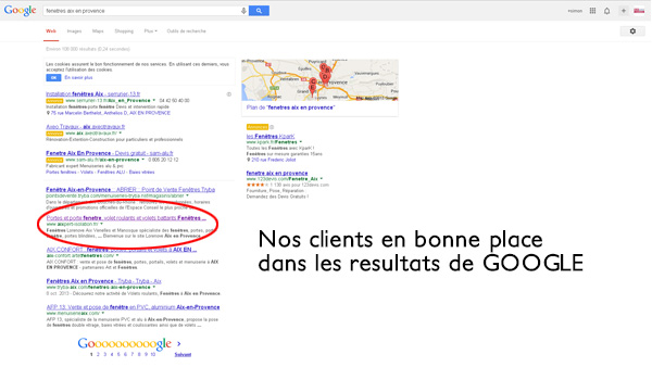 En première page de Google